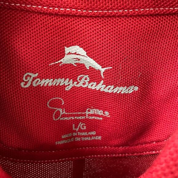 Tommy Bahama Brick Red Polo Golf Shirt L - Picture 5 of 6